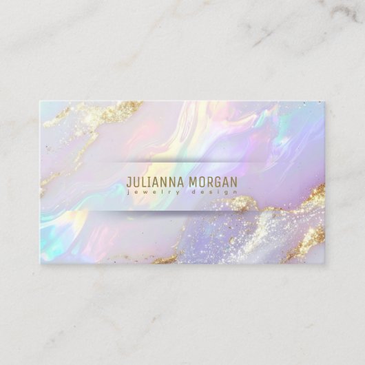 Chic Opal Abstrakt mit QR Code ID1147 Visitenkarte (Vorderseite)