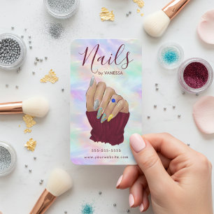 Chic Opal Maniküre-Künstlerin Nagelstudio Modern Visitenkarte
