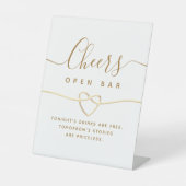 Chic Open Bar Wedding Sign Sockelschild (Vorderseite)
