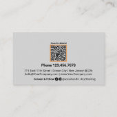 Chic Orange Accents Logo-QR-Code für Social Media Treuekarte (Rückseite)