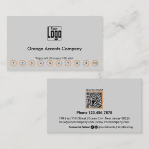 Chic Orange Accents Logo-QR-Code für Social Media Treuekarte