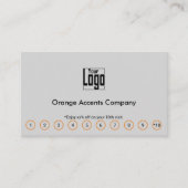 Chic Orange Accents Logo-QR-Code für Social Media Treuekarte (Vorderseite)