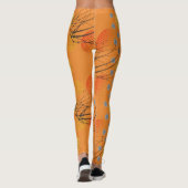 Chic Orange Atomvortex Muster Leggings (Rückseite)