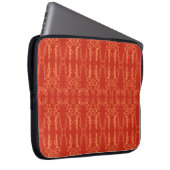 Chic Orange auf Red Poppy Kontur Laptop Sleeve (Vorne Rechts)