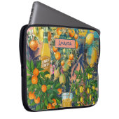 Chic orange blau türkis sizilianisch Zitruskollage Laptopschutzhülle (Vorne Rechts)