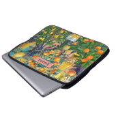 Chic orange blau türkis sizilianisch Zitruskollage Laptopschutzhülle (Vorne Knopf)