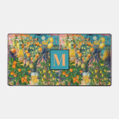 Chic orange blau türkis sizilianisch Zitruskollage Schreibtischunterlage (Vorderseite)