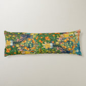 Chic orange blau türkis sizilianisch Zitruskollage Seitenschläferkissen (Rückseite)