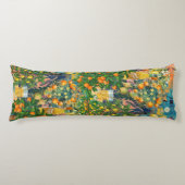 Chic orange blau türkis sizilianisch Zitruskollage Seitenschläferkissen (Vorderseite)