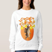 Chic Orange Blume Floral Oster Bunny Rabbit Egg Sweatshirt (Vorderseite)