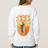Chic Orange Blume Floral Oster Bunny Rabbit Egg Sweatshirt (Rückseite)