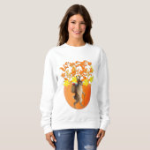 Chic Orange Blume Floral Oster Bunny Rabbit Egg Sweatshirt (Vorne ganz)