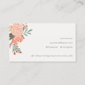 Chic Orange Blush Aquamarin Blue Green Ambrosia Fl Visitenkarte (Rückseite)