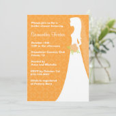 Chic Orange Bridal Dusche Einladung (Stehend Vorderseite)