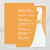 Chic Orange Bridal Dusche Einladung (Vorne/Hinten)