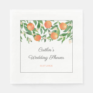 Chic Orange Charcoal Black Polterabend Party Serviette