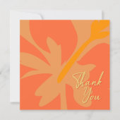 Chic Orange Floral and Beige Text Dankeskarte (Vorderseite)