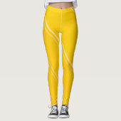 Chic Orange Gelb unter Blassgelb Bandprint Leggings (Vorderseite)