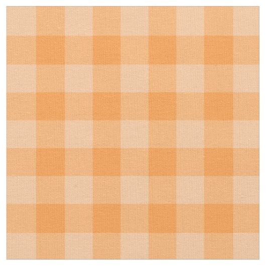 Chic Orange Gingham Kariert Pattern Stoff (Nahaufnahme)