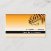 Chic Orange Gradient mit Niedlichem Palmblättriger Visitenkarte (Vorderseite)