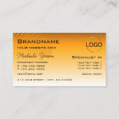 Chic Orange Gradient Palm Leaf mit Logo Stilvoll Visitenkarte (Rückseite)