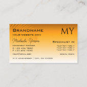 Chic Orange Gradient Palm Leaf mit Monogramm Visitenkarte (Rückseite)