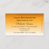 Chic Orange Gradient Palm Leaf Monogram Einfach Visitenkarte (Rückseite)