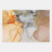 Chic Orange Grau Gold Abstrakte Kunst Geschenkpapier Set (Vorderseite 3)