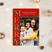 Chic Orange Merry Pine Foto Weihnachten