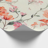 Chic Orange & Pink Feminine Blumenzehen Geschenkpapier (Ecke)
