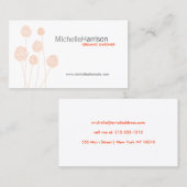 Chic Orange Pom Pom Blume Visitenkarte (Vorne/Hinten)