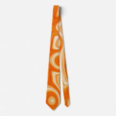 Chic Orange Retro Liquid Swirl ästhetische Groovy Krawatte (Vorderseite)