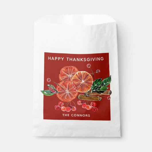 Chic Orange Scheiben und Zimt Sticks Herbst Geschenktütchen (Vorderseite)