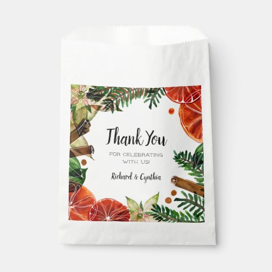 Chic Orange Scheiben und Zimt Weihnachten Geschenktütchen (Vorderseite)