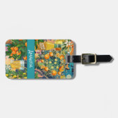 Chic orange sicilian citrus Collage Blumenziegel Gepäckanhänger (Vorderseite horizontal)