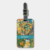 Chic orange sicilian citrus Collage Blumenziegel Gepäckanhänger (Vorderseite vertikal)