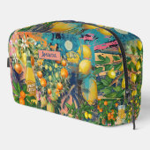 Chic orange sicilian citrus Collage Blumenziegel Waschbeutel (Rechte Ecke)