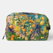 Chic orange sicilian citrus Collage Blumenziegel Waschbeutel (Rückseite)