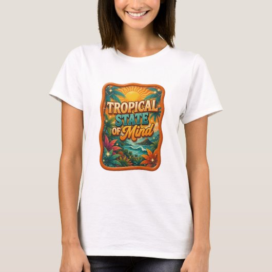 Chic Orange TROPICAL STATE OF MIND T-Shirt (Vorderseite)