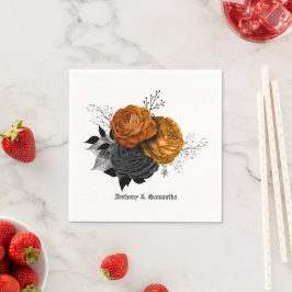Chic Orange und Black Gothic Wedding Elegante Serviette