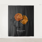 Chic Orange und Black Gothic Wedding Theme Wandteppich (Vorderseite)