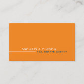 Chic Orange und White Simple Modern Beruflich Visitenkarte (Vorderseite)