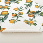 Chic Orange Wasserfarbe Citrus Print Sherpadecke (3/4)
