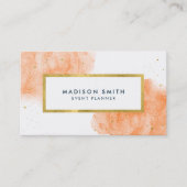 Chic Orange Watercolor Imitate Gold Business Card Visitenkarte (Vorderseite)