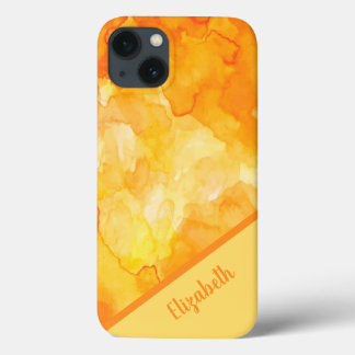 Chic Orange Watercolor Personalisiert Case-Mate iPhone Hülle