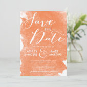 CHIC ORANGE WATERCOLOR SAVE THE DATE (Stehend Vorderseite)