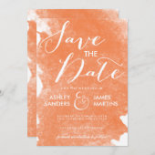 CHIC ORANGE WATERCOLOR SAVE THE DATE (Vorne/Hinten)