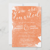 CHIC ORANGE WATERCOLOR WEDING INVITATION EINLADUNG (Vorderseite)