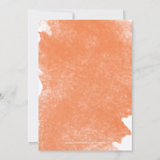 CHIC ORANGE WATERCOLOR WEDING INVITATION EINLADUNG (Rückseite)