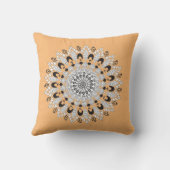 Chic Orange & White Mandala Blume Design Kissen (Rückseite)
